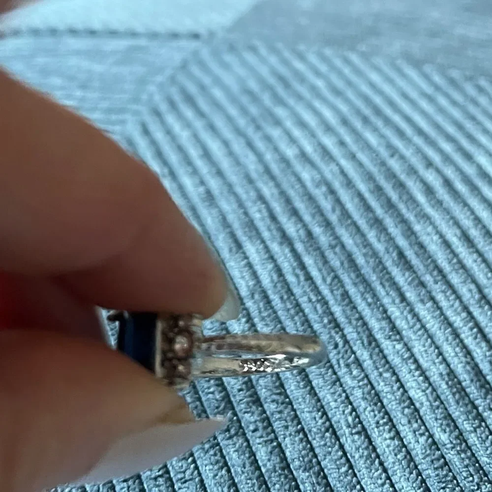 The Debutant In Blue cocktail ring in silver sz 6